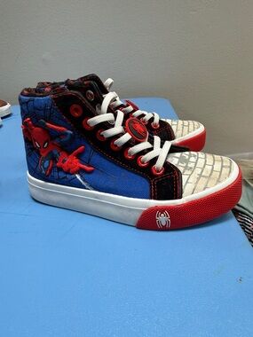 Marvel Red, Blue & White Spider-Man High-Top Kids Sneakers
